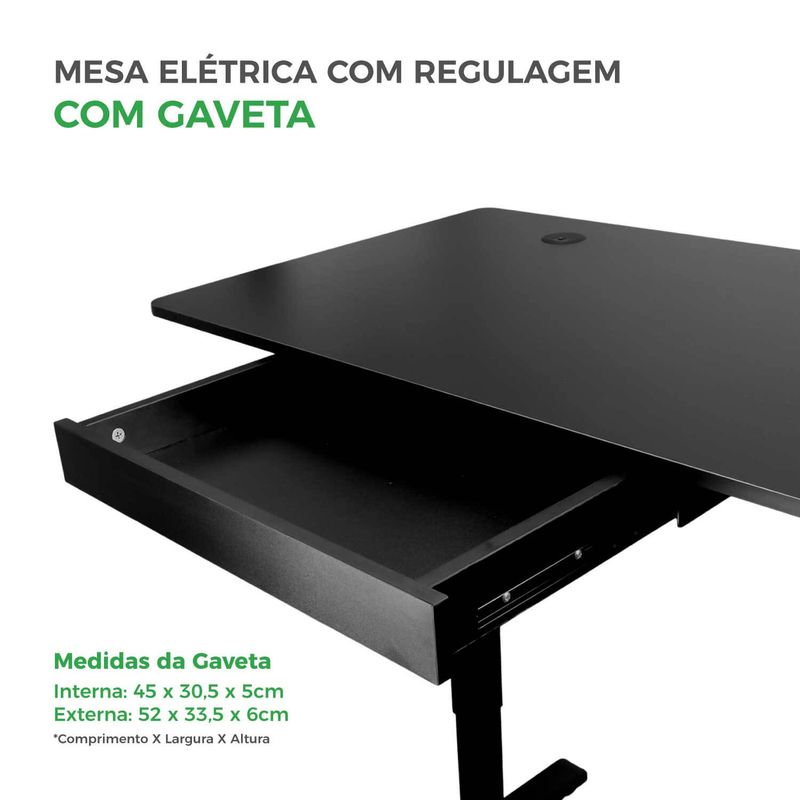 Mesa Elétrica Motorizada Para Desktop Regulável Até 80kg