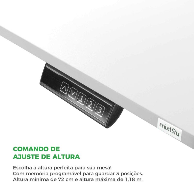 Mesa Elétrica Motorizada Para Desktop Regulável Até 80kg