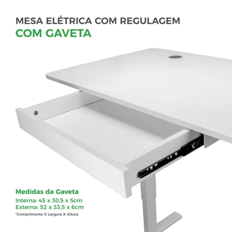 Mesa Elétrica Motorizada Para Desktop Regulável Até 80kg