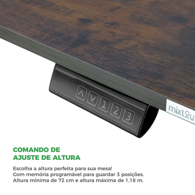 Mesa Elétrica Motorizada Para Desktop Regulável Até 80kg