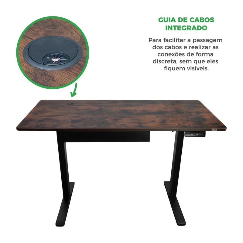 Mesa Elétrica Motorizada Para Desktop Regulável Até 80kg