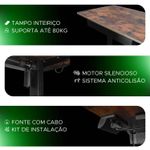 Mesa Elétrica Motorizada Para Desktop Regulável Até 80kg