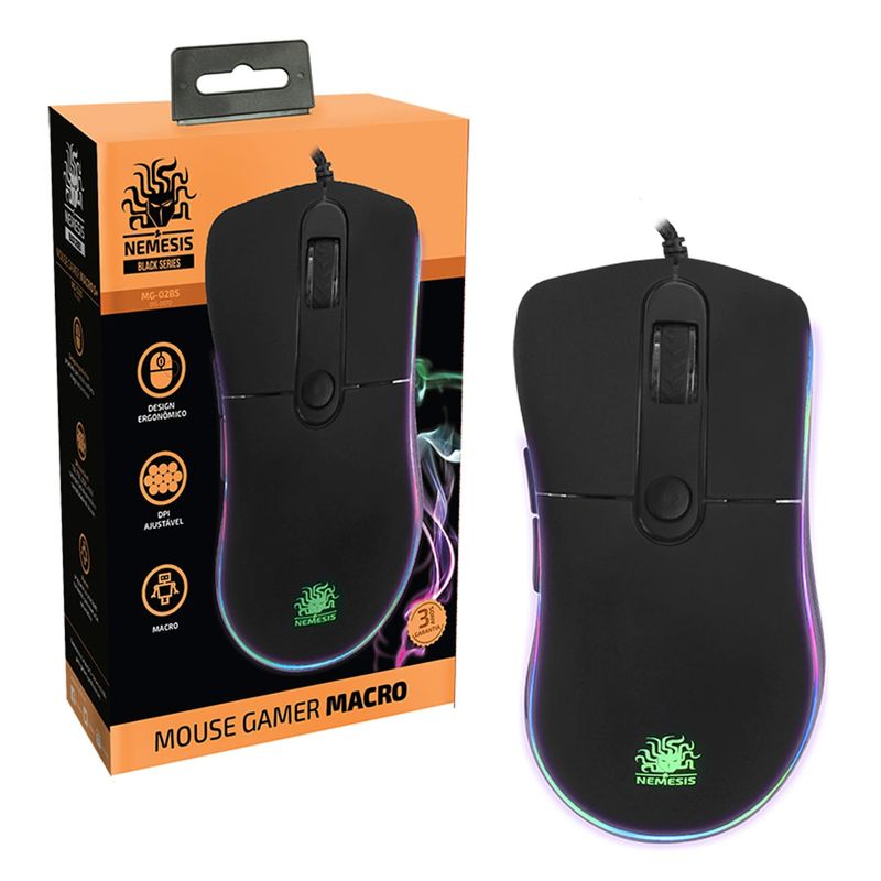 Mouse Gamer Nemesis 4000dpi Com Teclas Macro Rgb - 5+