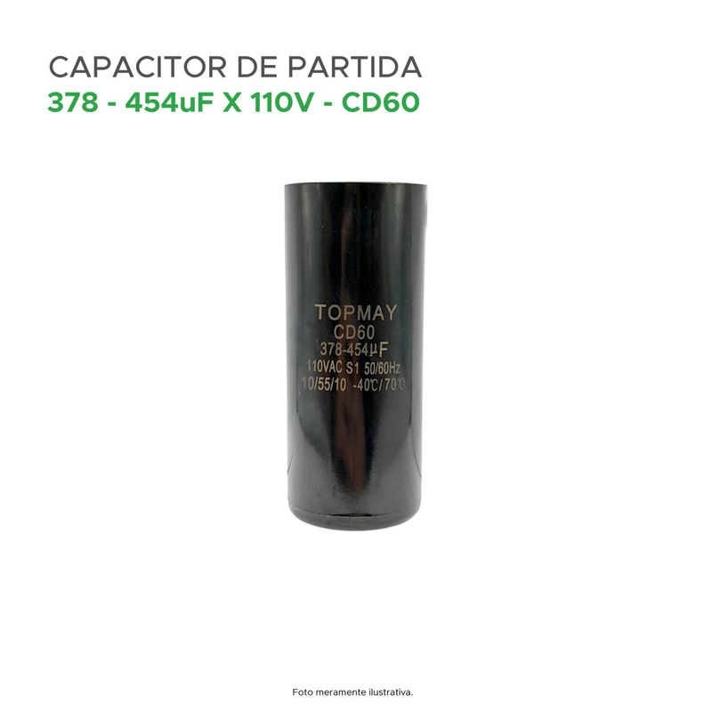 Capacitor De Partida 378-454uf 110v Para Motor