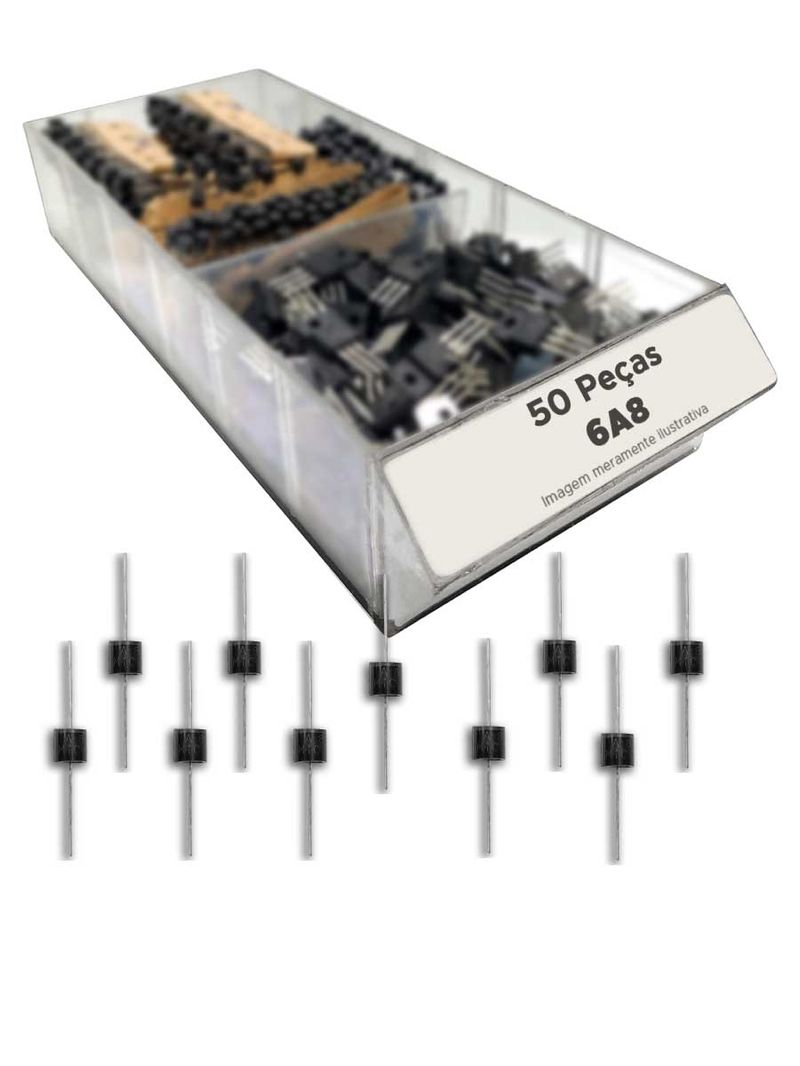 Kit 50 Peças - Díodo Retificador 6a8 = 6 A 8 Alta Qualidade